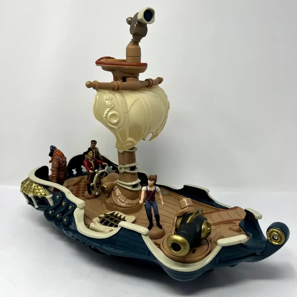 Vintage 1999 Zowie Power #1200 Red beard’s Pirate Ship Quest PC boat 4 Figures